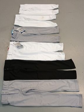 Louisville Slugger Boys' Baseball Pull-Up Pants - Light Gray - Black - White